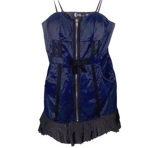 Forever 21 Zip up navy mini dress